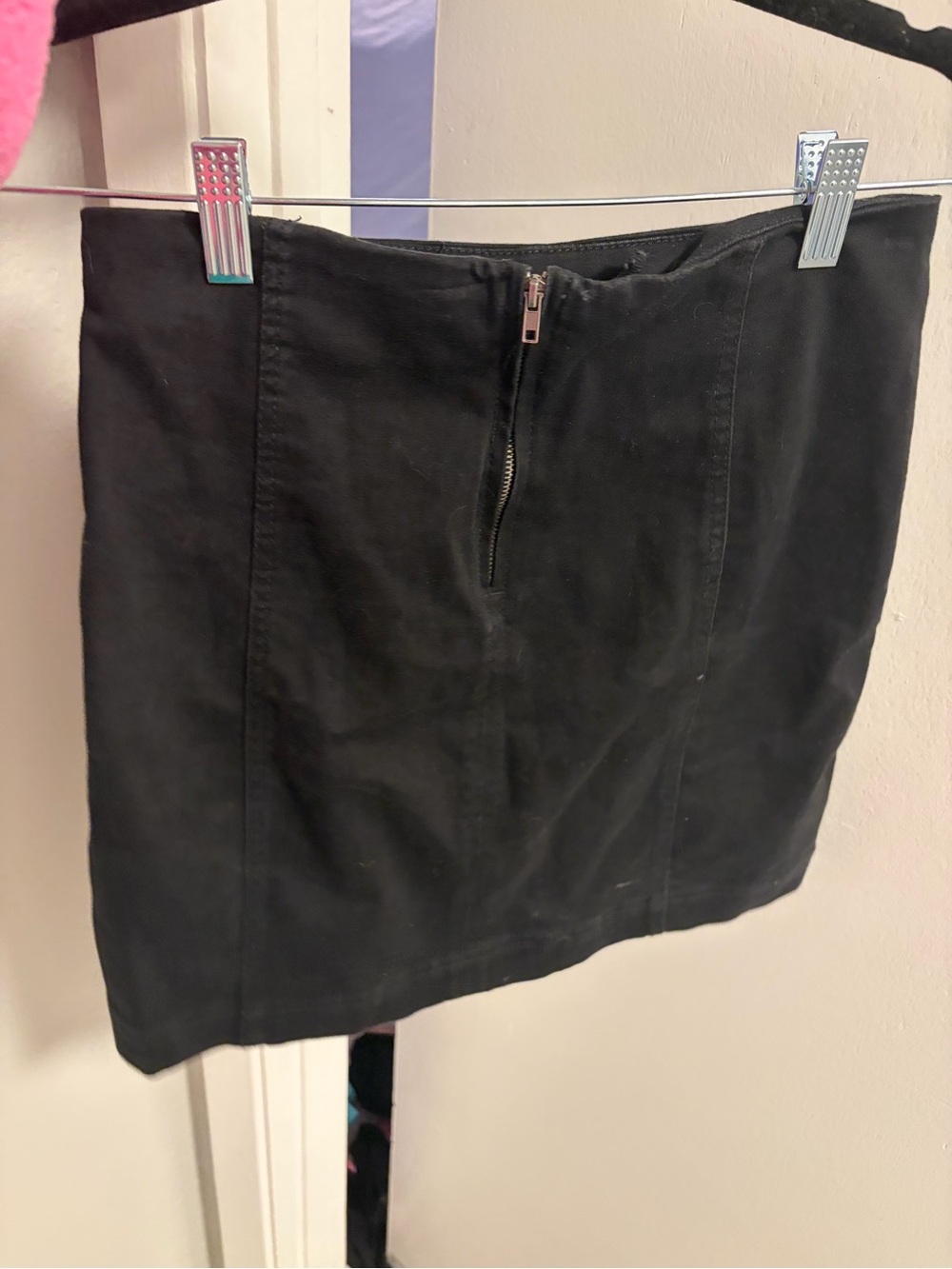 Rewash Black Mini Skirt - Paneled Straight Silhouette - Picture 7 of 8